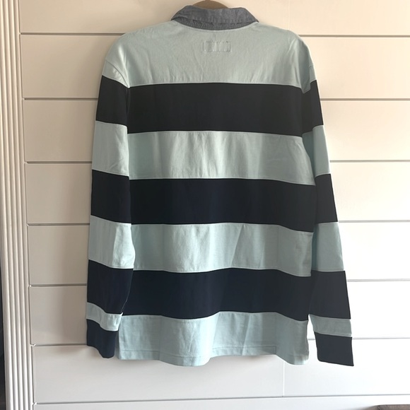 Vineyard Vines Men's Casual Rugby Shirt - Light Blue and Navy Stripes - Picture 6 of 6